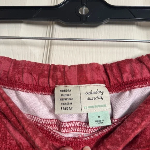 Anthropologie Saturday Sunday Cherry Red Lounge Pants Size M - Picture 6 of 9
